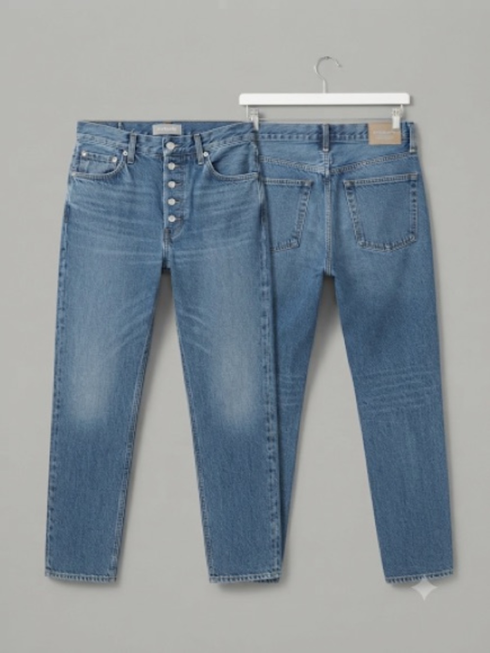 Womens Light Blue Button-Fly Jeans